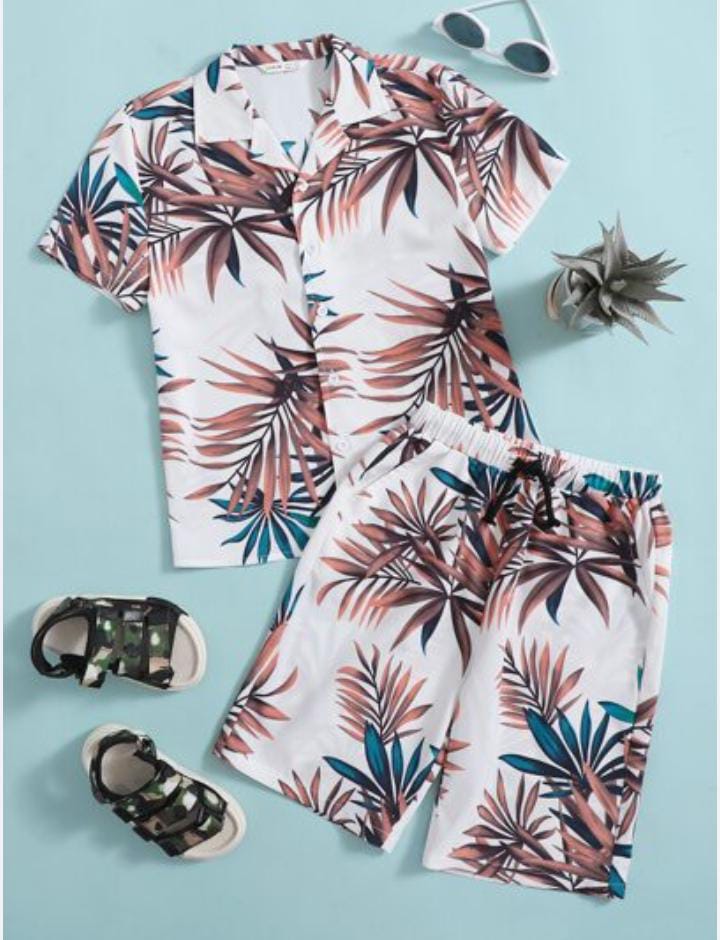 Leave Printed Style Kids Short Wear