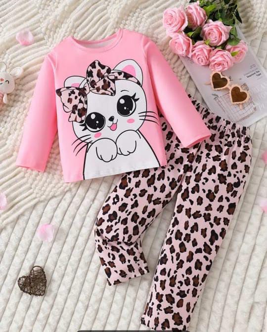 PINK CUTE KITTY BABY GIRL SUIT