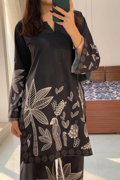 BLACK FLORAL 2 PCS CO-ORD SET