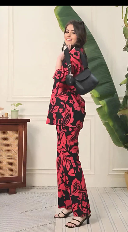 BLACK & RED PRINTED CO-ORD SET