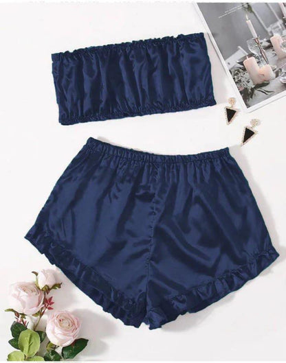 FRILL TUBE TOP & SHORT SET