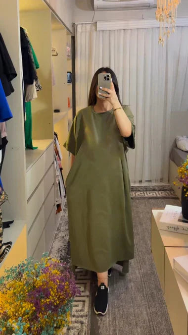 LONG LOOSE PLAIN TOP TEE